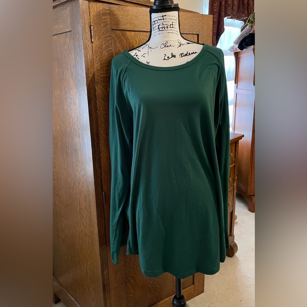 Green long sleeve tunic top 2Xl